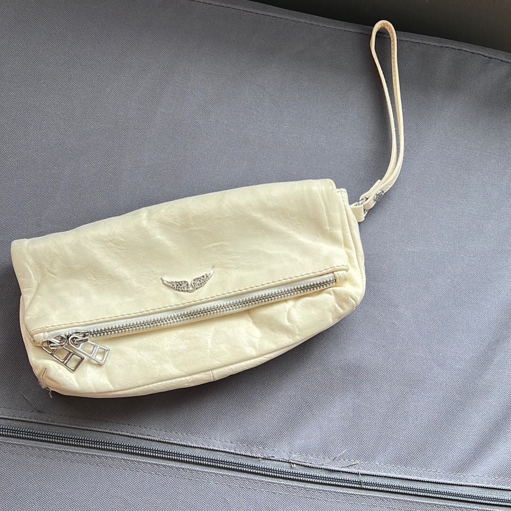 Zadig and Voltaire white clutch bag